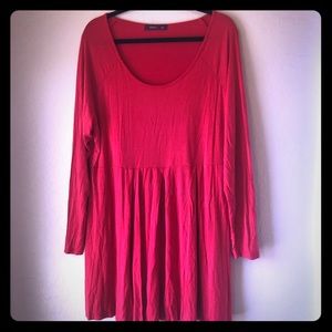 Red long sleeve dress